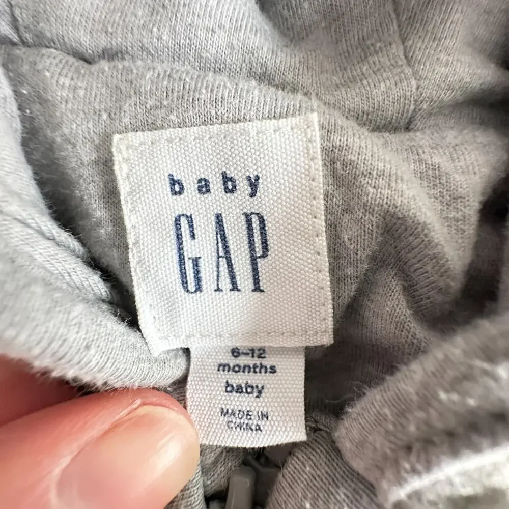 Gap Gray Sherpa Fleece Baby Bunting VGUC 6-12